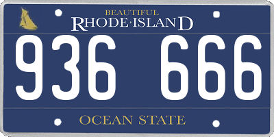 RI license plate 936666