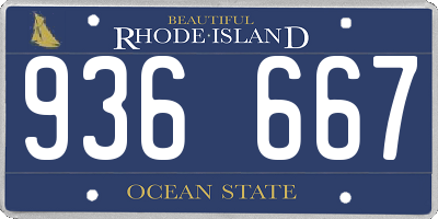 RI license plate 936667