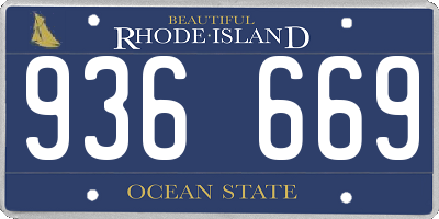 RI license plate 936669