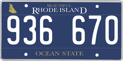 RI license plate 936670