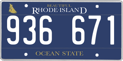 RI license plate 936671