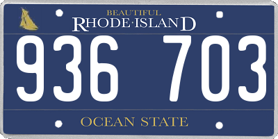 RI license plate 936703