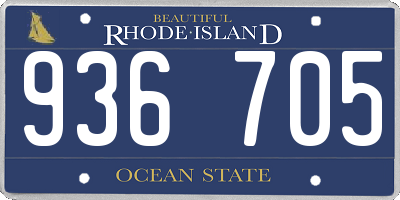 RI license plate 936705