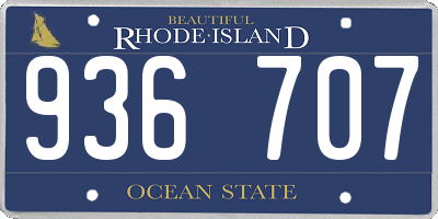 RI license plate 936707