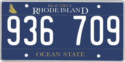 RI license plate 936709