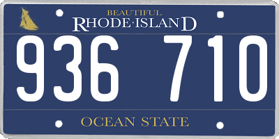 RI license plate 936710