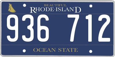 RI license plate 936712