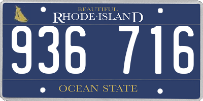 RI license plate 936716