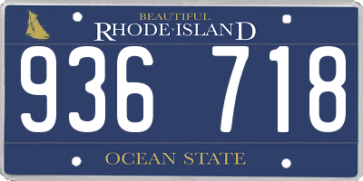 RI license plate 936718
