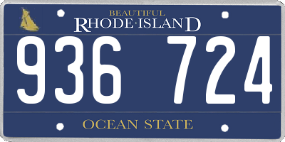 RI license plate 936724
