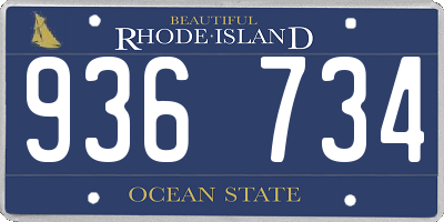 RI license plate 936734