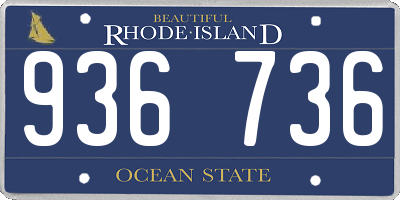 RI license plate 936736