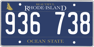 RI license plate 936738