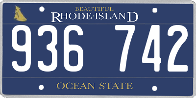 RI license plate 936742
