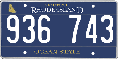 RI license plate 936743