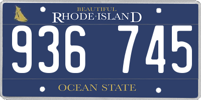 RI license plate 936745