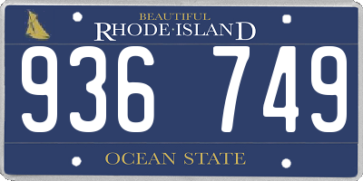RI license plate 936749