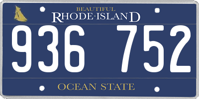 RI license plate 936752