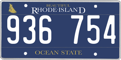 RI license plate 936754