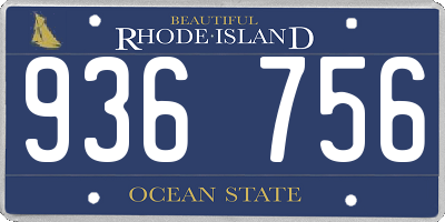 RI license plate 936756