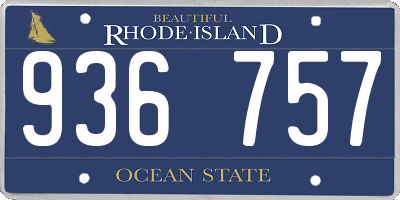 RI license plate 936757