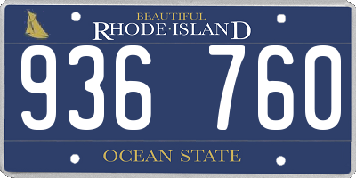 RI license plate 936760