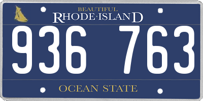 RI license plate 936763