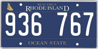 RI license plate 936767