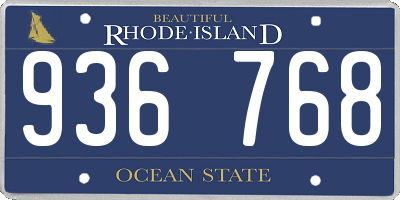 RI license plate 936768