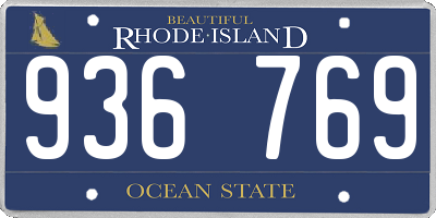 RI license plate 936769