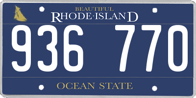 RI license plate 936770
