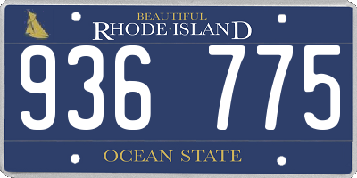 RI license plate 936775