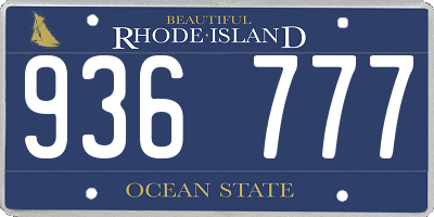 RI license plate 936777