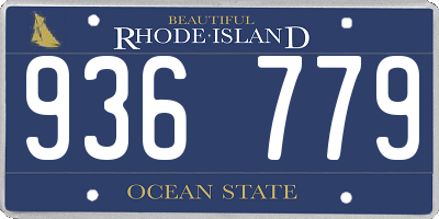 RI license plate 936779