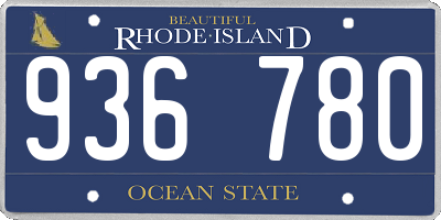 RI license plate 936780