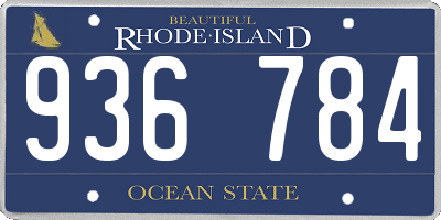 RI license plate 936784