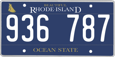 RI license plate 936787