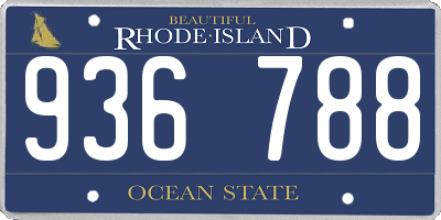 RI license plate 936788