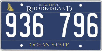 RI license plate 936796