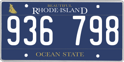 RI license plate 936798