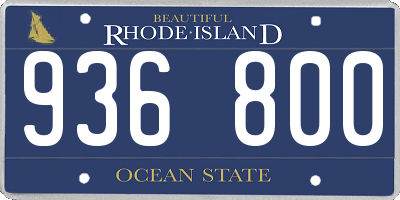 RI license plate 936800