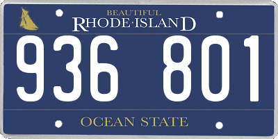 RI license plate 936801