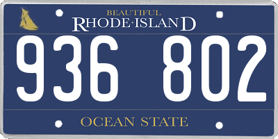 RI license plate 936802