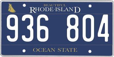 RI license plate 936804