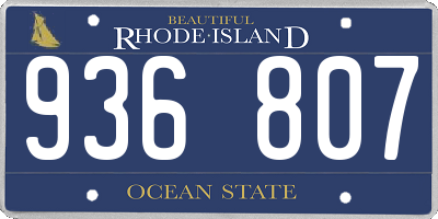 RI license plate 936807