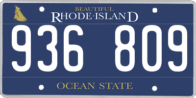 RI license plate 936809