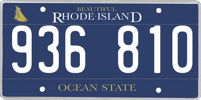 RI license plate 936810