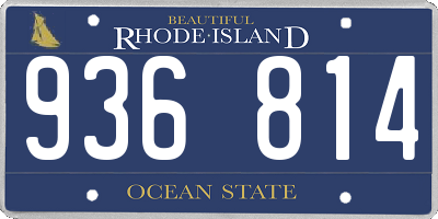 RI license plate 936814