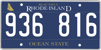 RI license plate 936816