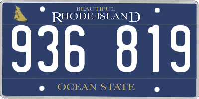 RI license plate 936819